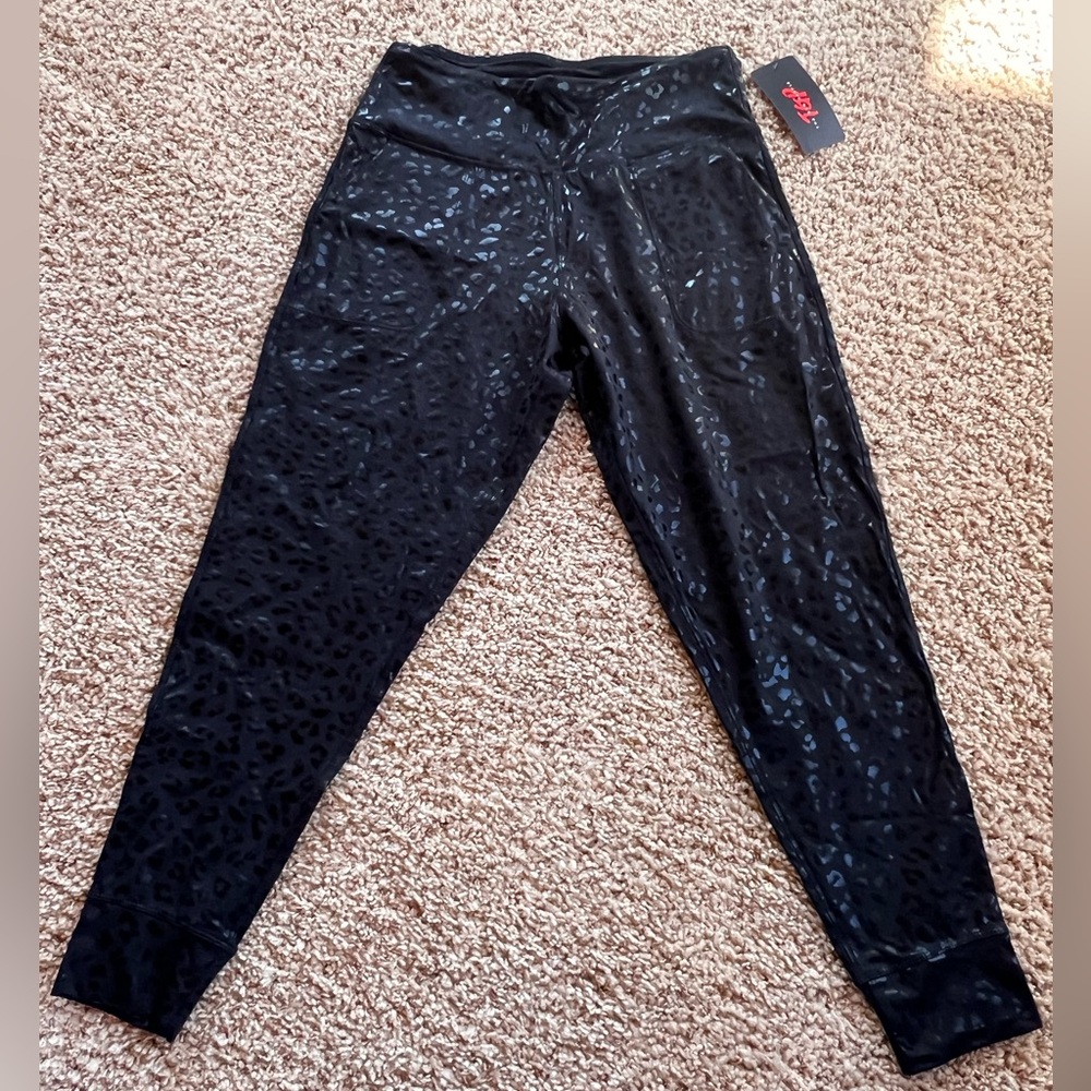Black Cheetah Print Joggers